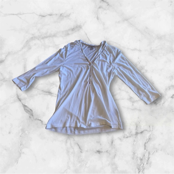 Burberry Light Gray V-Neck Blouse - Picture 1 of 16